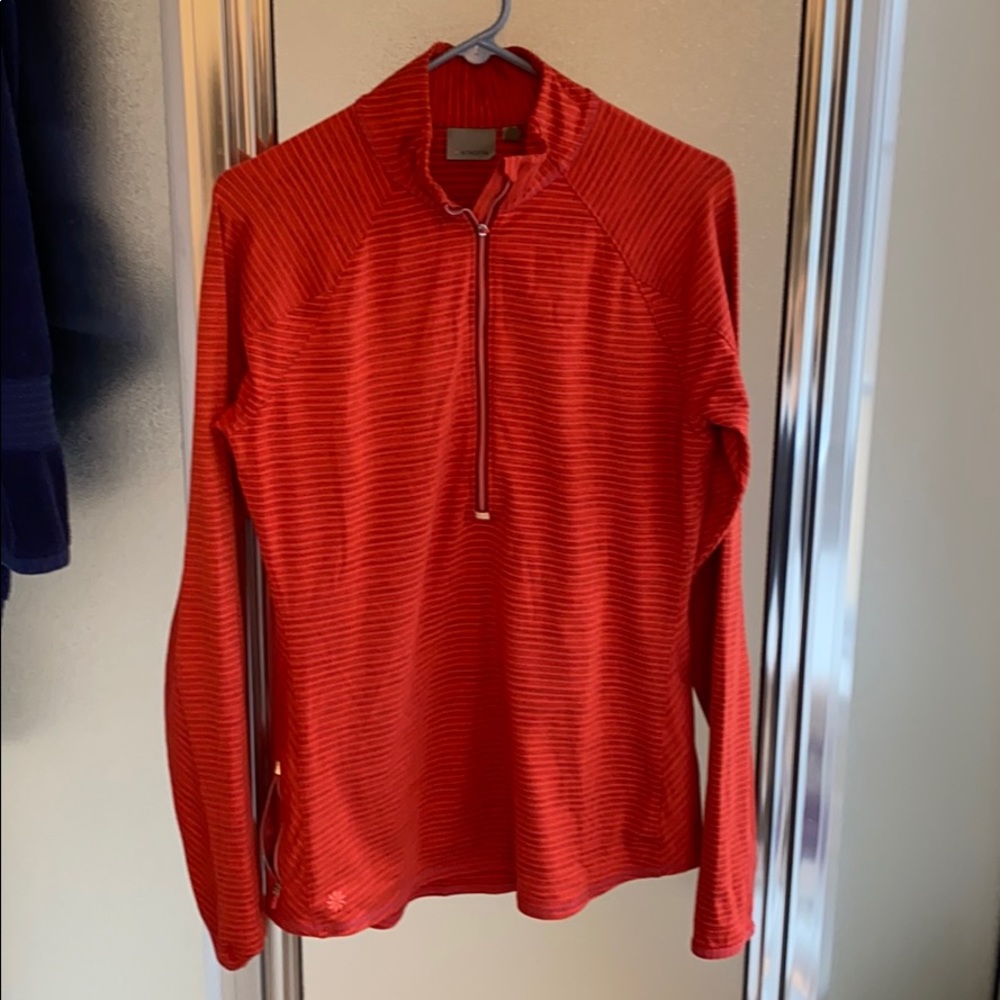 Athleta Red Half-Zip Long Sleeve Pullover